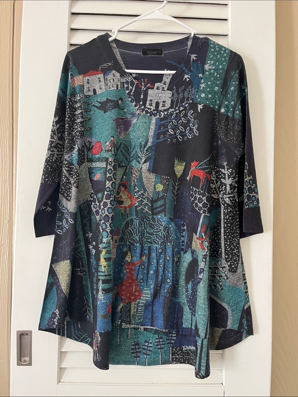 Inoah Colorful Village Print Shirt